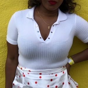 Bershka Collar ribbed bodysuit